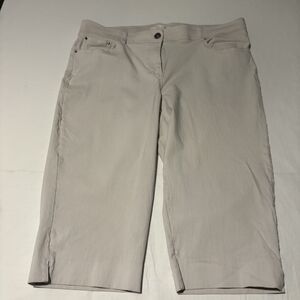 89th + Madison Womens Size 16 Beige Capri Pants Stretch Career Office Casual